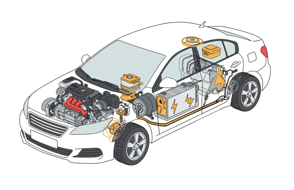 Cross Section Of Hybrid Vehicle