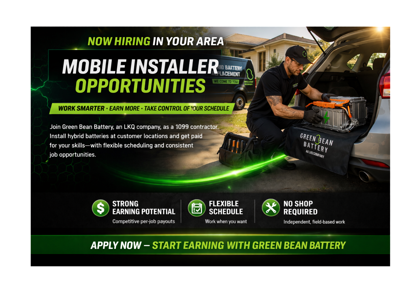 Mobile Hybrid Battery Installer Opportunities – Earn on Your Schedule as a Mobile Installer