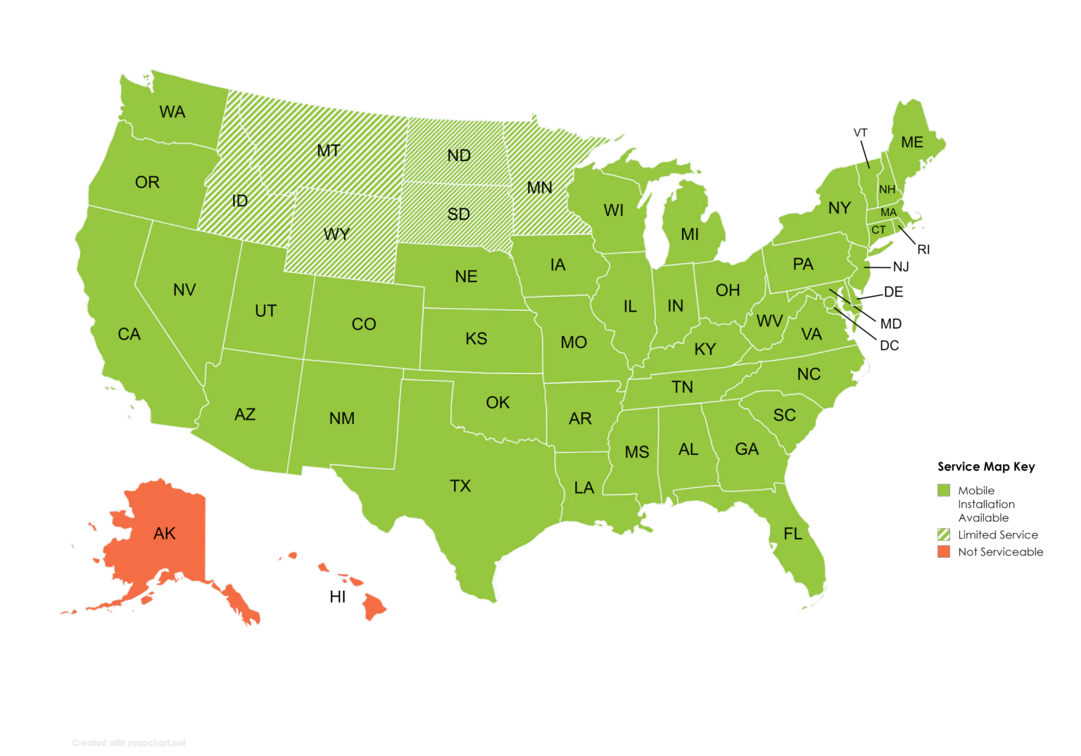 Service Area Map